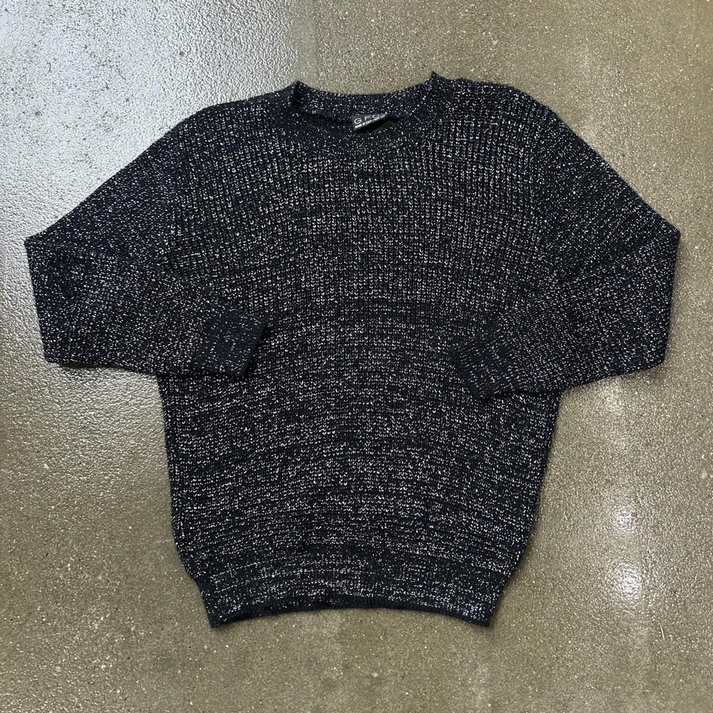 Vintage 90s Gfc Size Medium Sparkly Knit Made In Usa Pullover Sweater